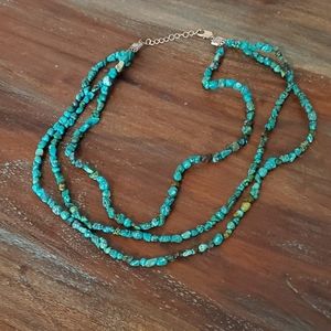 3/$15 Triple Strand of turquoise rock beads
